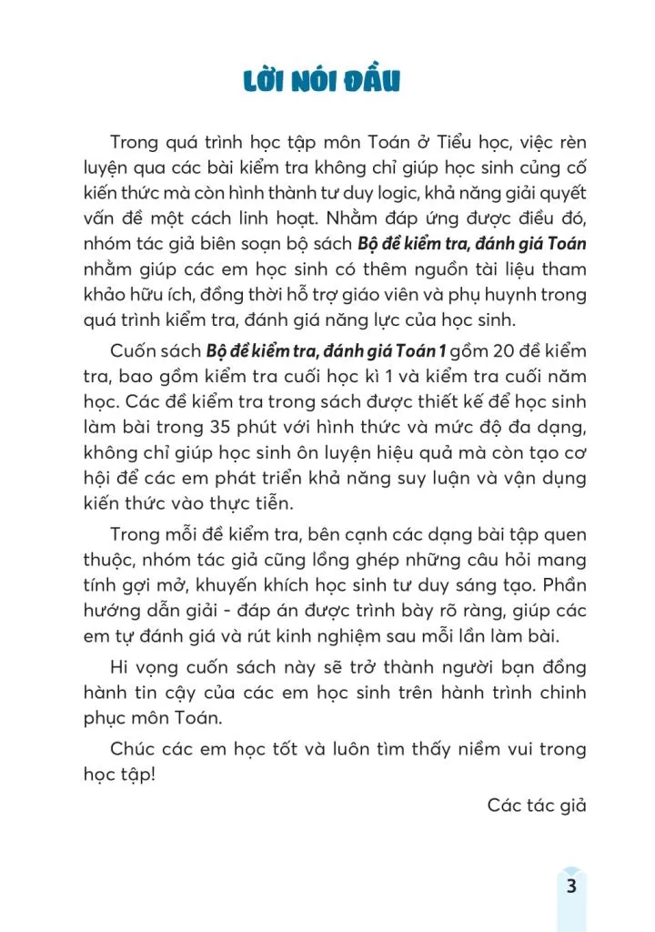 BỘ ĐỀ KIỂM TRA, ĐÁNH GIÁ TOÁN LỚP 1 (Theo chương trình GDPT 2018)